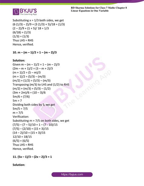 Mastering Linear Equations Maths Worksheet For Class