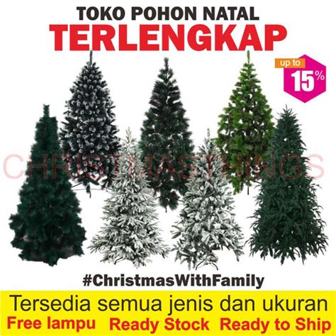 Jual Pohon Natal Meter Polos Salju Pinus Cemara Premium Hijau