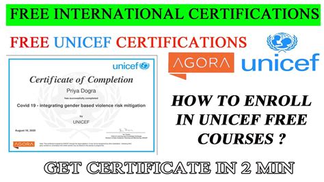 Free International Certificate Unicef Online Courses With Free