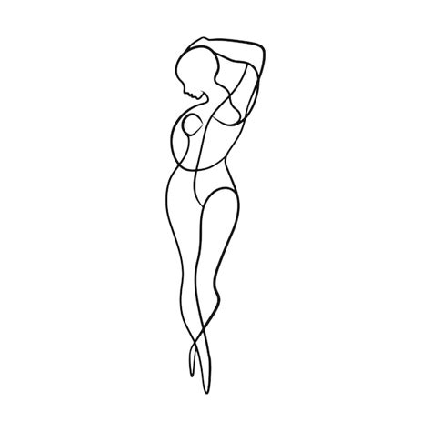 A Drawing Of A Woman In A Bikini With The Word Quot She Quot On It Premium AI Generated Vector