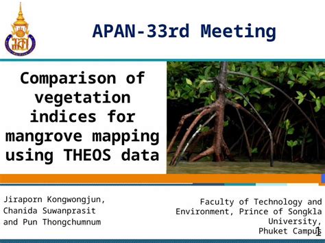 Pptx Comparison Of Vegetation Indices For Mangrove Mapping Using