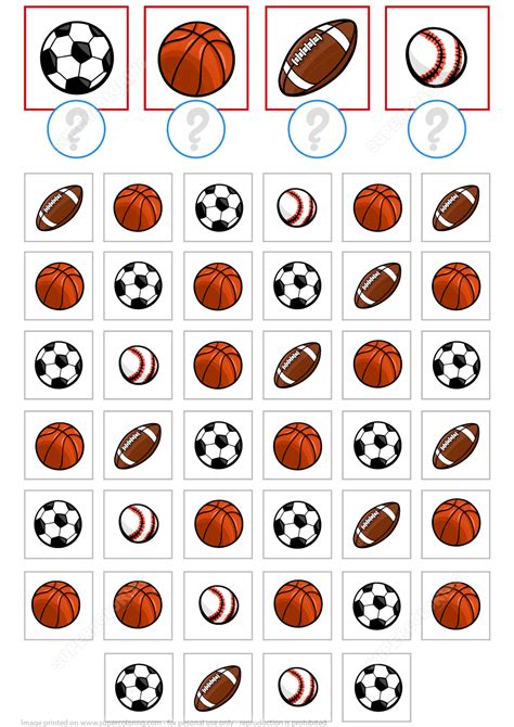 Count Sport Balls Math Puzzle Worksheet Free Printable Puzzle Games