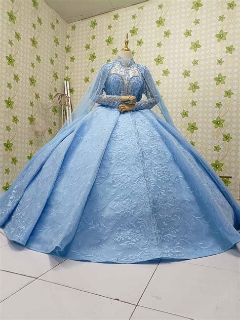 Baju Pengantin Baby Blue Gaun Gaun Pengantin Baby Blue Nakia Littel