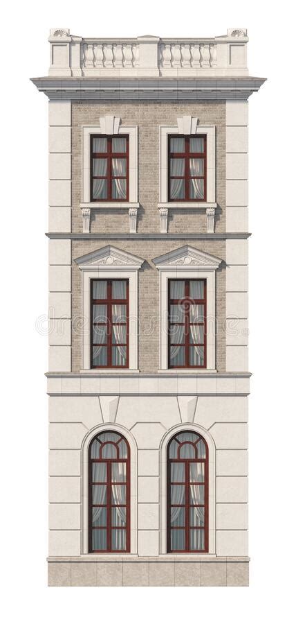 Fachada De Una Casa Cl Sica De Dos Pisos Con Renderizaci N D De