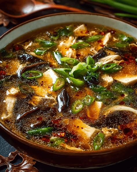 Hot And Sour Chicken Mushroom Tofu Soup Bold Tangy Comfort In A Bowl