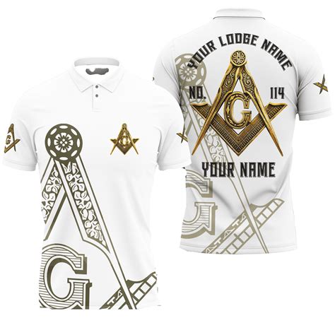 [Send Message to Custom] Personalized Freemason White Compass Symbol