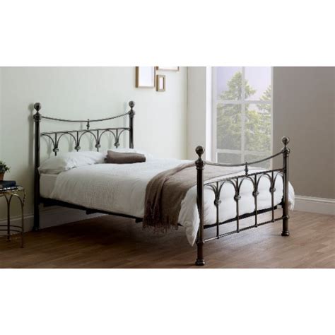 Mona Antique Nickel Finish Bed Frame King