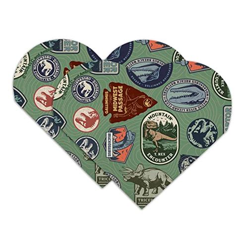 Jurassic World Park Badges Heart Faux Leather Bookmark Set Of 2 Wantitall