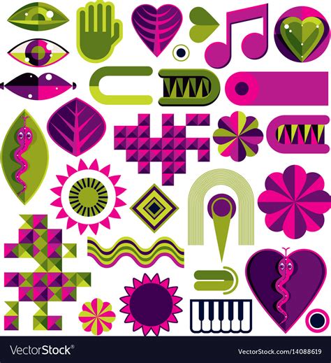 set  abstract art symbols  modern vector image