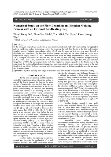 Numerical Study On The Flow Length In An Injection Molding Process With