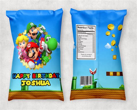 Super Mario Bros Custom Chip Bag Print And Ship Custom Etsy Finland