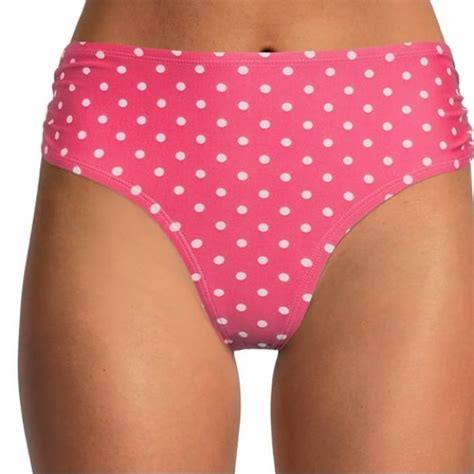 Time And Tru Swim Time And True Pink And White Polka Dot Shirred Bikini Bottoms Nwt Poshmark