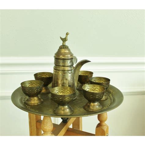 Vintage Brass Turkish Coffee Set | Chairish