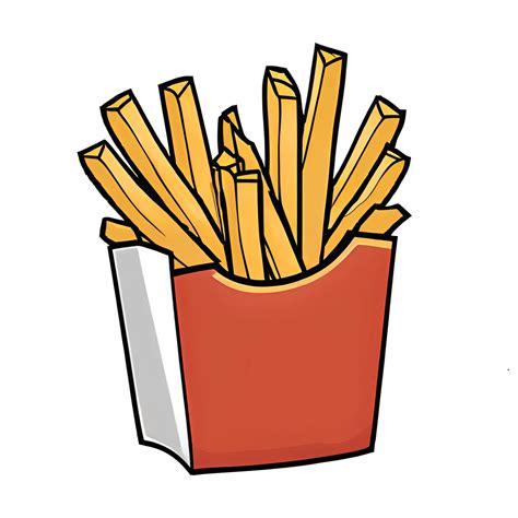 Fries Hand Drawn Cartoon Style Illustration AI Generated 33051956 PNG