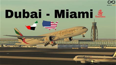 Infinite Flight 22 6 Timelapse Dubai DXB To Miami MIA Emirates