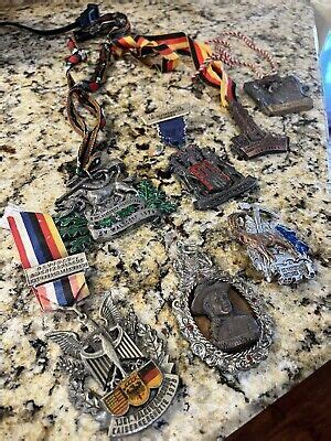 Lot Of 7 Vintage German WANDERTAG WANDERUNG Volksmarching Hiking Medal