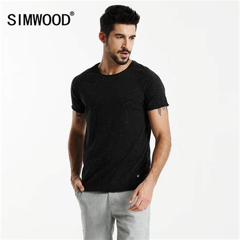 Simwood Summer New T Shirt Men Colored Cotton Fashion Slim Fit