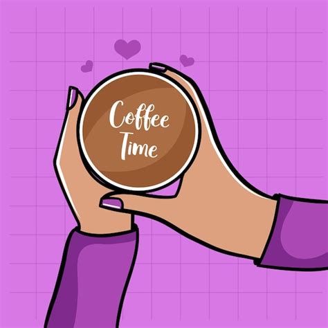 Ilustración de fondo de buenos días y hora del café vector premium