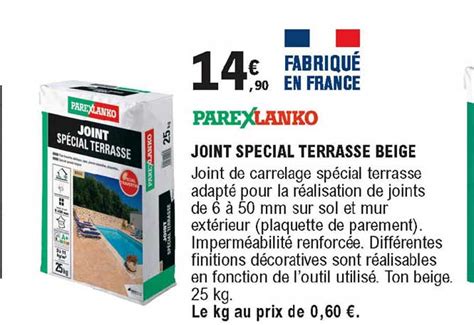 Promo Joint Special Terrasse Beige Parexlanko Chez E Leclerc Brico