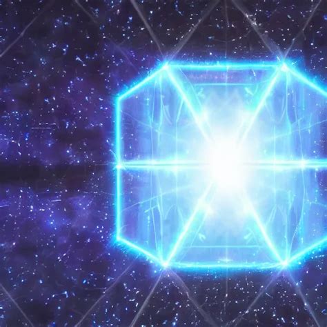 Metatron Cube Floating In The Distant Void Of Space Stable Diffusion