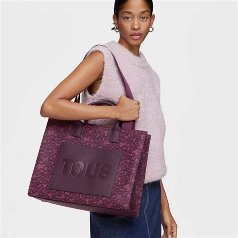 Large Burgundy Colored Amaya Shopping Bag Kaos Mini Evolution TOUS