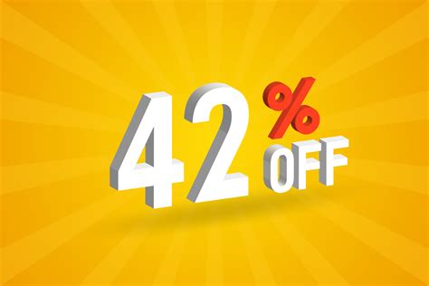 42 Percent Off 3D Special Promotional Campaign Design 42 Off 3D