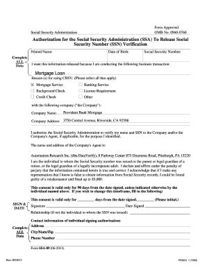 Fillable Online Ssn Verification Form Provident Bank Mortgage Fax