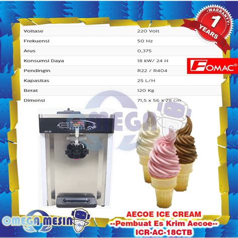 Jual Mesin Pembuat Es Krim Aecoe Aecoe Ice Cream Machine ICR AC 18CTB