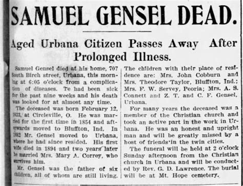 Samuel Gensel 1833 1901 Mémorial Find A Grave