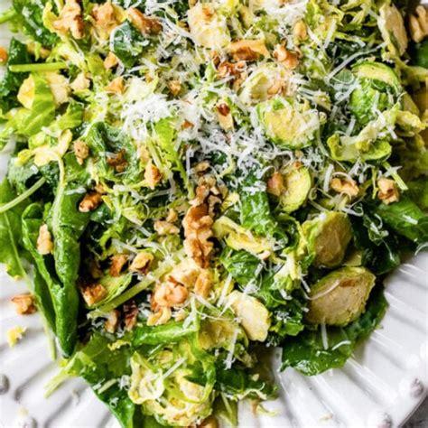 Kale And Brussels Sprout Salad With Parmesan And Pecans Skinnytaste