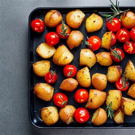 Geroosterde Aardappels Met Rozemarijn En Cherry Tomaatjes Jumbo