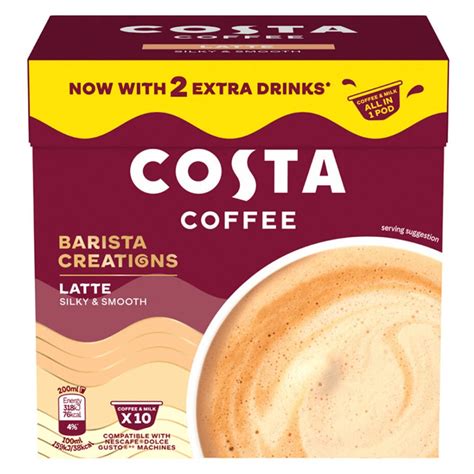 Costa Coffee Latte 16g X 10 160g Coffee Machine Pods Iceland Foods