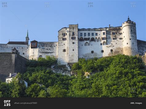 Austria, Salzburg, View of Hohensalzburg Castle stock photo - OFFSET