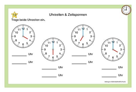 Kartei Uhrzeiten Zeitspannen