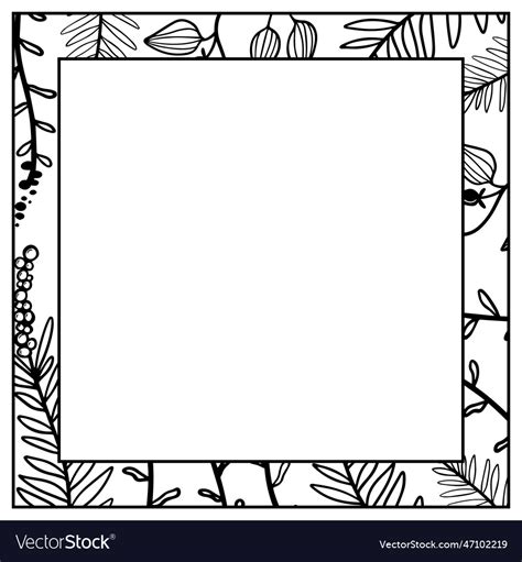 Floral square frame Royalty Free Vector Image - VectorStock