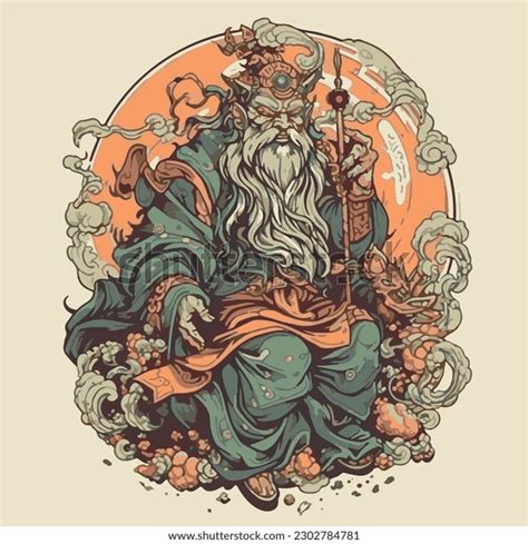 God Fujin Japanese Mythology Vector Stock Vector (Royalty Free ...