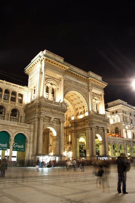 Galleria Vittorio Emanuele II in Milan at Night Editorial Stock Photo ...