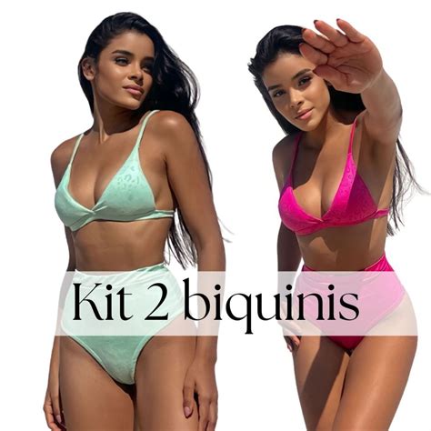 Kit Biquini Feminino Hot Pants Poliamida Biqu Ni Lipo Biquine Cintura Alta Moda Praia Shopee