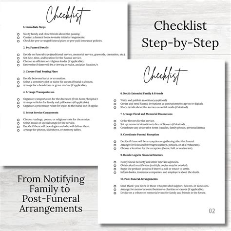Funeral Planning Checklist, Funeral Planning Guide & Checklist, Funeral