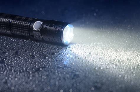 Tactical Waterproof Flashlight Stock Photo - Image of dark, mist: 240877830