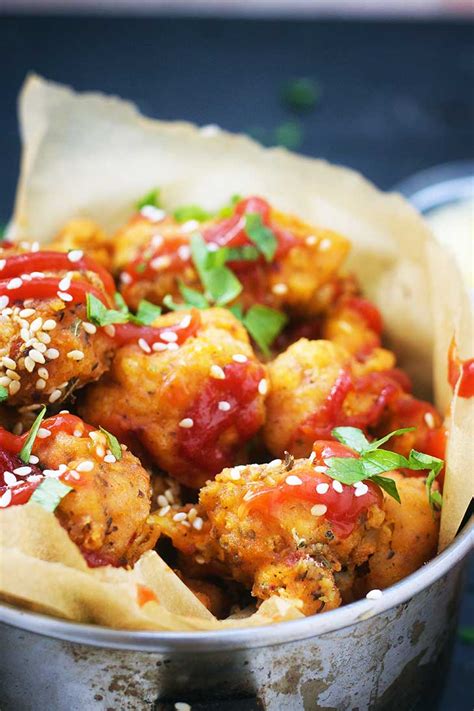 Vegan Fried Chicken Spicy Crispy Cauliflower Snack