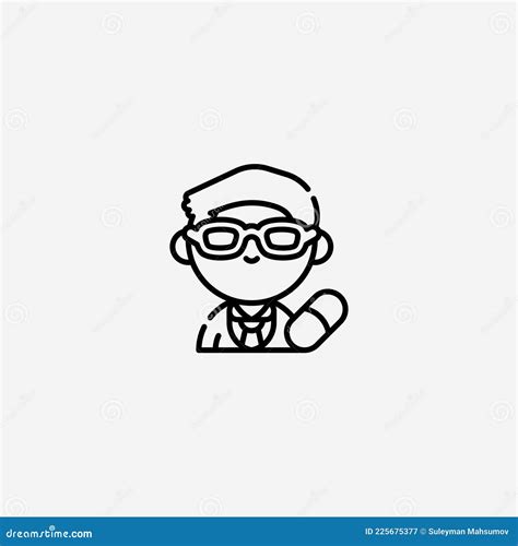 Male Pharmacist Vector Icon Sign Symbol Stock Vector Illustration Of