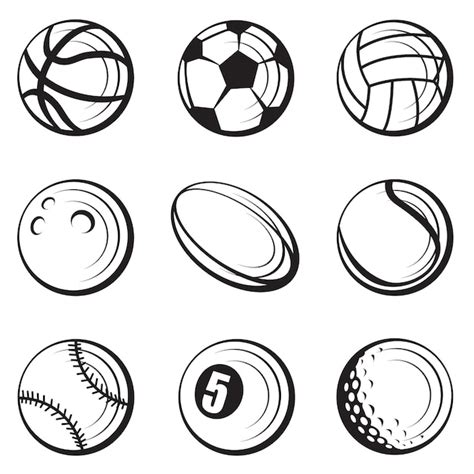 Premium Vector Sport Balls Set