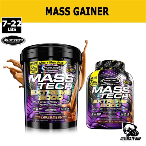 Muscletech Mass Tech Extreme 2000 Mass Gainer Protein Powder Build Muscle Masstech 7 22 Lb