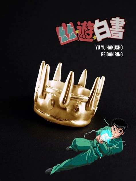 Reigan Ring Yusuke Urameshi Yu Yu Hakusho 950 In Silver Or Gold Plated