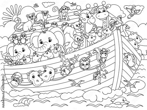 Christian Bible Story Of Noah S Ark Coloring Book White Background