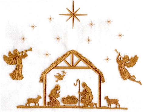 Large Nativity Scene Embroidery Design By Lynzies Embroidery