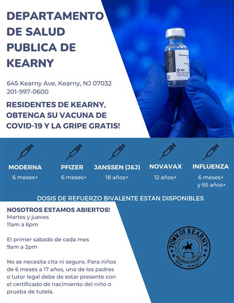 Kearny Department of Public Health vaccine clinic update!