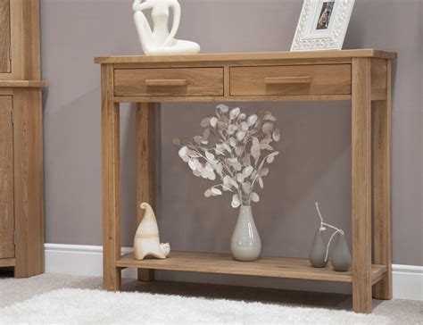 Eton Solid Oak Modern Furniture Hallway Hall Console Table Ebay