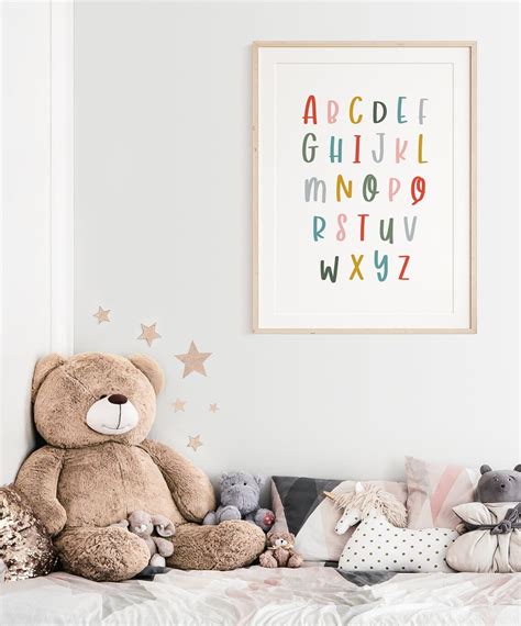 Alphabet Abc Wall Print // Printable Kids Wall Art Wall - Etsy